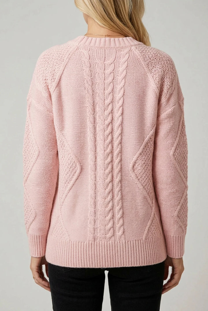 Lena - Plus Size Cable Knit Cardigan