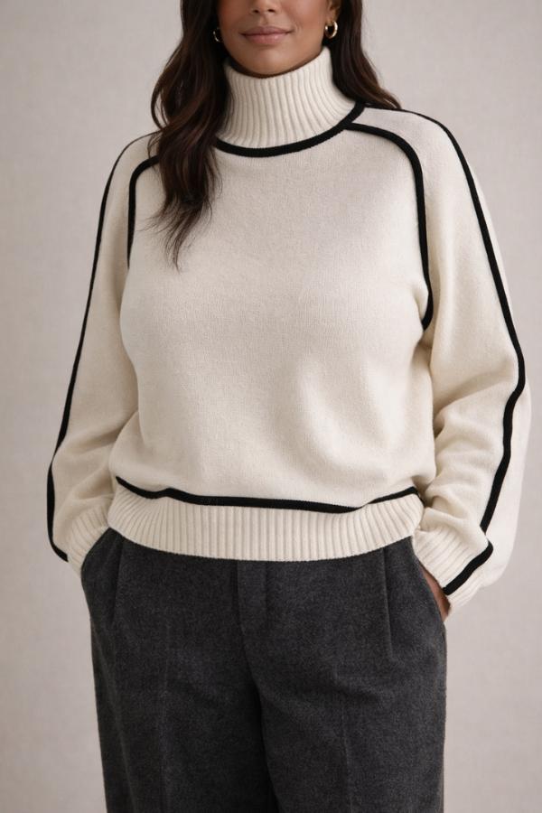 Elegant Flattering Fit Sweater Turtleneck