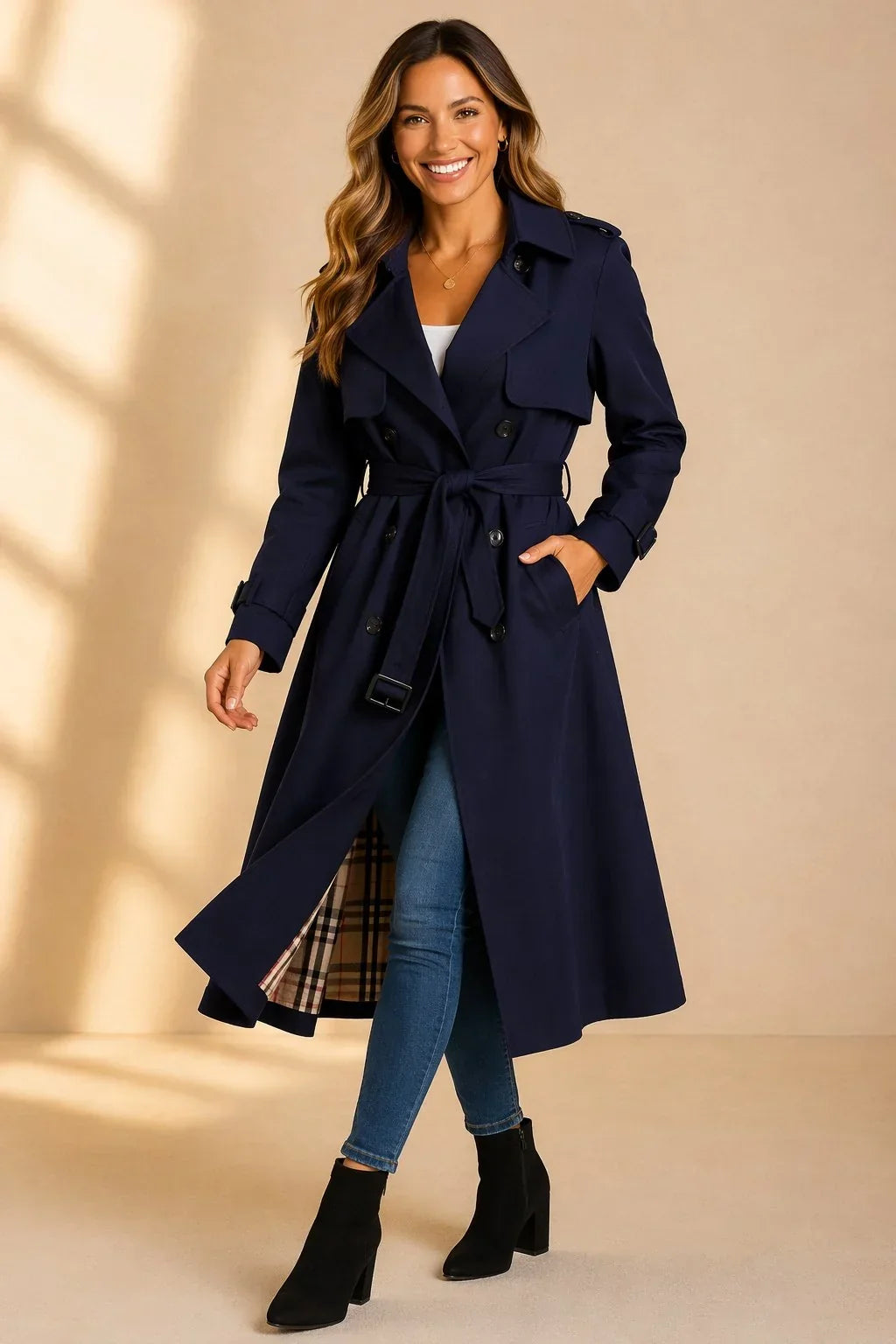 Navy trench coat - Elma Boutique