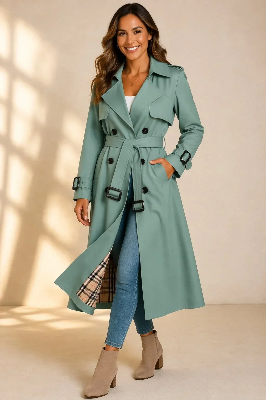 Green trench coat - Elma Boutique