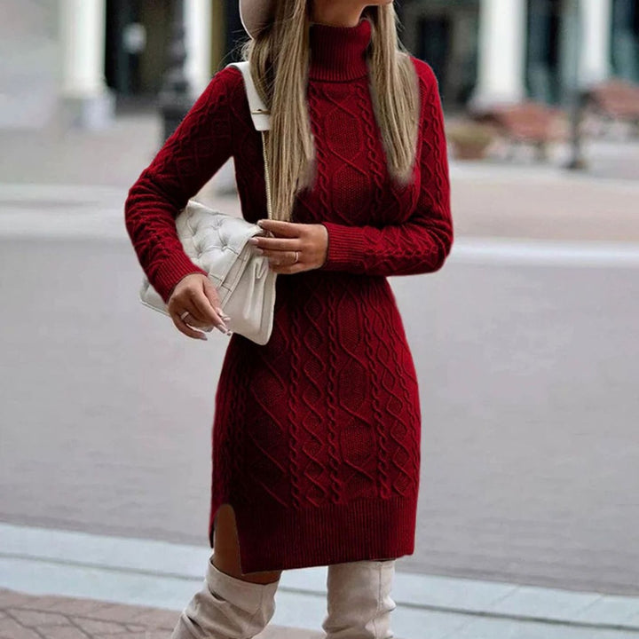 Burgundy sweater dress - Elma Boutique