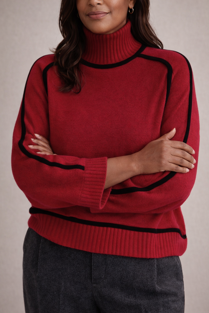Elegant Flattering Fit Sweater Turtleneck