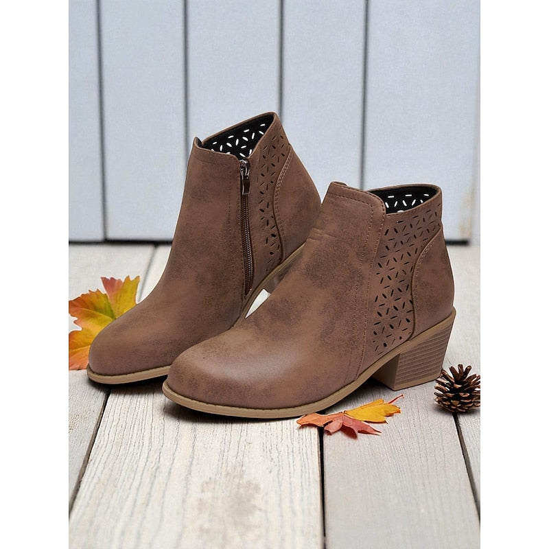 Brown ankle boots - Elma Boutique