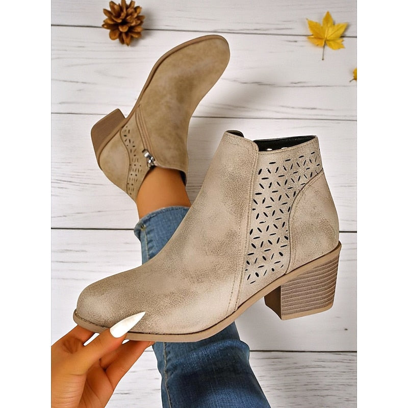 Khaki ankle boots - Elma Boutique