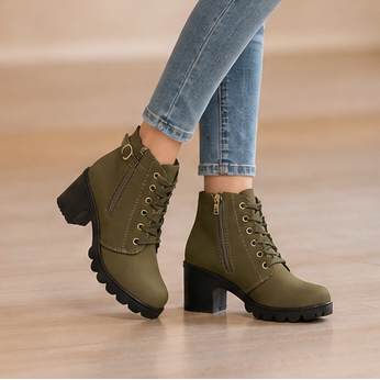 Army Green ankle boots - Elma Boutique