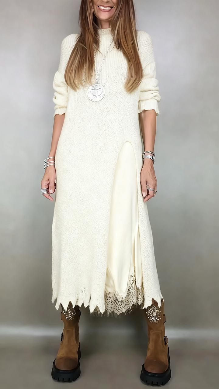 White sweater dress - Elma Boutique
