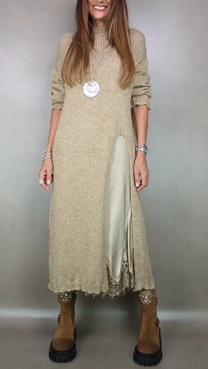 Beige sweater dress - Elma Boutique